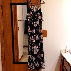 Black floral maxi dress